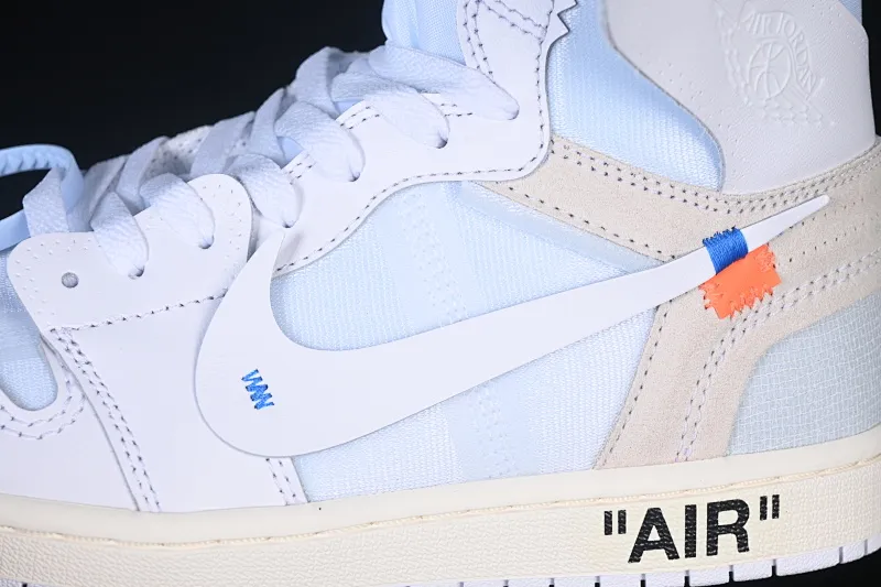 All categories Air Jordan Jordan series basketball shoes Air Jordan 1 High OG version Off White x Air Jordan OW AJ1 Joe 1 joint white high-top basketball shoes AA3834-100
